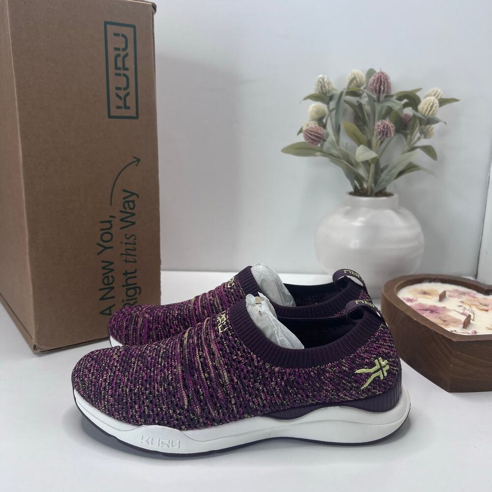 Kuru Stride Novaknit Slip On Sneaker Purple Confetti Women 6M Tried On